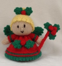 KNITTING PATTERN - Holly the Christmas fairy orange cover or 15 cms toy