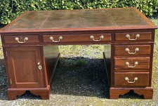 SUPERB VICTORIAN ARTS & CRAFTS  MAHOGANY PARTNERS DESK VERY CLEAN 2 MAN DELIVERY