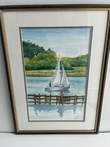 Framed nautical original - nautical,