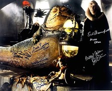 JABBA THE HUT Palace Scene Signed Autograph by 6 Star Wars Cast 16x20 Photo JSA