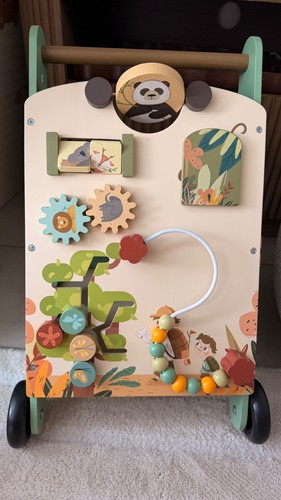 Wooden baby walker with - , busy