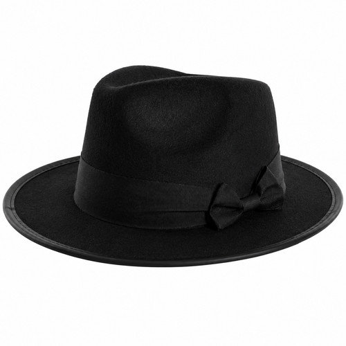 Black fedora hat - hat, 58cm