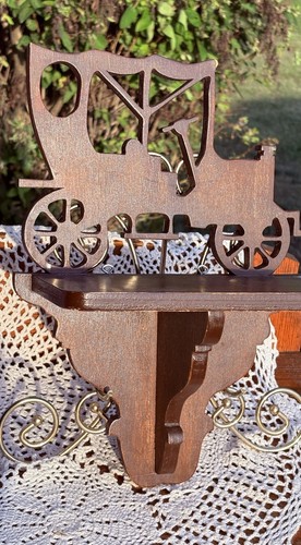 Vintage wooden wall shelf - vintage,