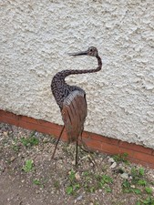 Metal Heron + OthersGarden Ornament Sculpture Art - Handmade Recycled Metal Bird