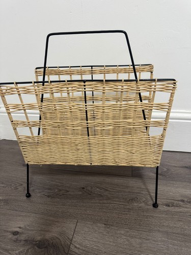 Vintage wicker rattan magazine - vintage,