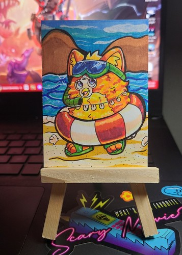 Summer time fun furby aceo - furby, |