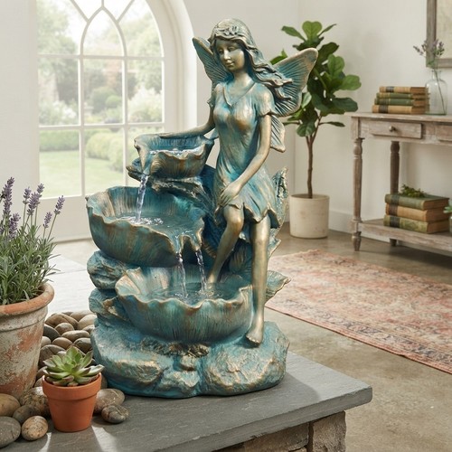 Charming solar fountain with - charming,