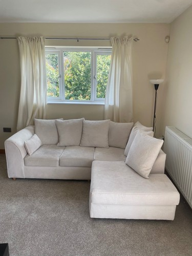 Jumbo cord corner sofa - , cream
