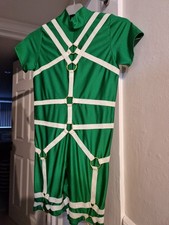 Handmade Green Dance Costume Size M/L Child. Made To Measure, Stretchy Fabric.