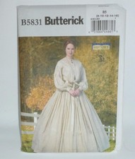 Civil War Victorian Modest Dress Costume Butterick Sewing Pattern 8-16 LARP