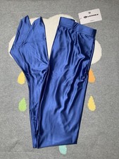 Leohex Shiny Lycra Spandex Blue Leggings Size M - Smooth Glossy Tight - New