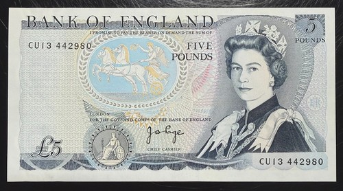 Old five pound note - £5,