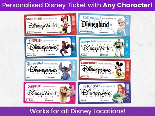 Disney ticket personalised - ticket,