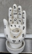 White Palmistry Hand Backflow Incense Burner.