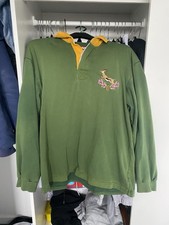 Vintage Cotton Traders South Africa Rugby Shirt Jersey Green Long Sleeve 1990s