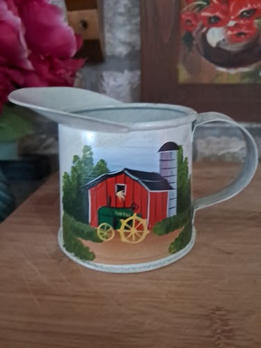 Decorative painted metal jug - painted,