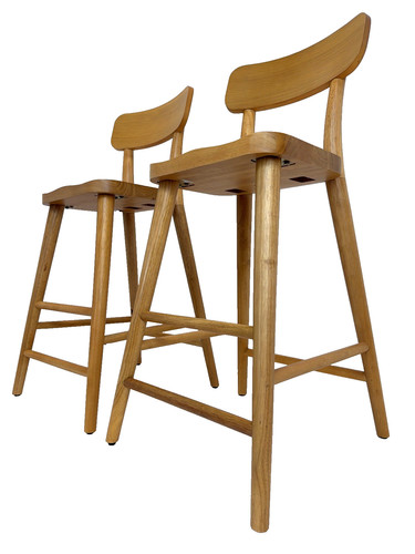 Pair wooden bar stools - pair,