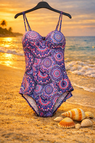 New blue floral - , padded