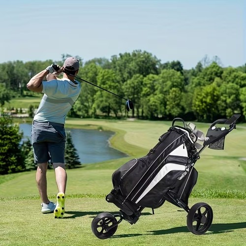 Golf push cart - golf, holder