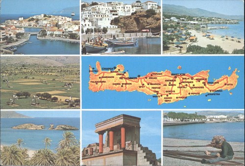 Vintage crete greece postcard - greece,