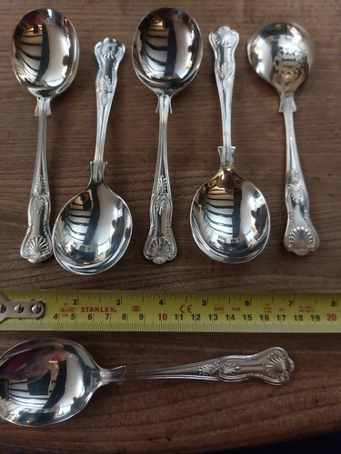 Kings pattern soup spoons - 6,