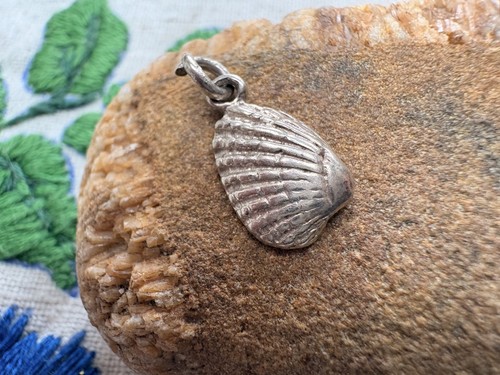 Vintage silver seashell - seashell, shell