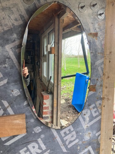 Oval wall hanging mirror - oval,