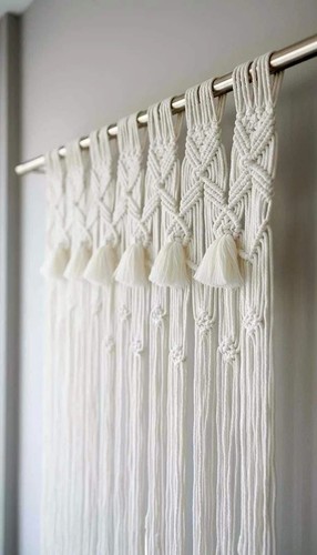 Handmade macrame curtain with - handmade,