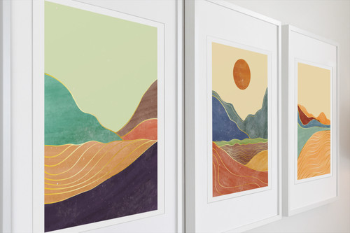 Modern minimalist desert art - minimalist,