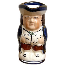 Antique Toby Jug Pitcher Allertons Pottery 3 3/4” Hand Painted Figural England