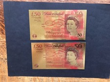 24ct Gold Plated UK £50 Fifty