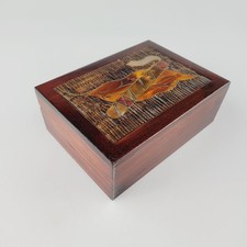 WOODEN, HAND-INCRUSTED BOX FOR