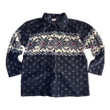 Vintage Navy Button-Up Fleece