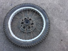 BSA Gold Star front wheel. The real thing with finned hub. 19” flanged rim. 