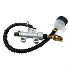 Motorcycle Rear Master Cylinder ATV Hydraulic Brake Pump Fluid Reservoir Silver