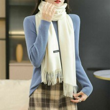 Large Winter Scarf Pure Cashmere Pashmina Shawl Long Soft Wool Wrap Warm Thick
