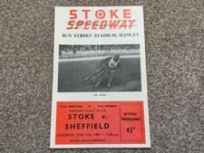 * STOKE v SHEFFIELD 17/6/61 speedway programme