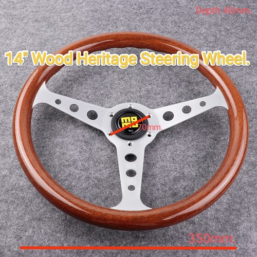 Wood steering wheel - wheel, 14"