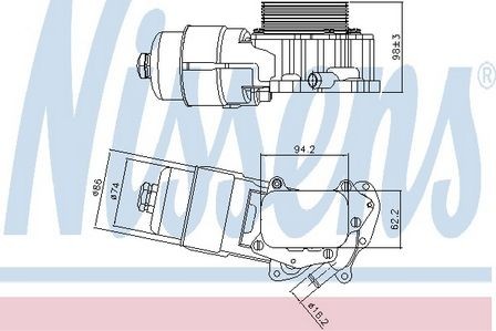 Nissens engine oil cooler for - engine,