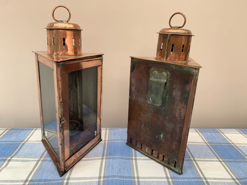 Antique english brass glass - brass,