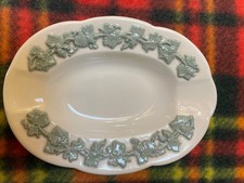 Vintage Ashtray Wedgwood of Etruria & Barlaston Embossed Queens Ware Green