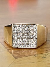 Gents 9ct Gold & Diamond Grid