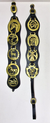 Pair vintage horse - brasses, on