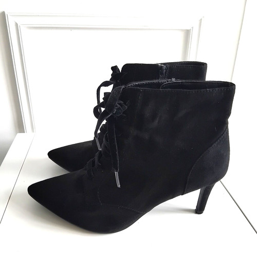 Faux suede black pointed - m&s,