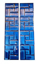 Set of 8 Fireplace Tiles Blue