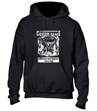 CUSTOM MOTORCYCLE GARAGE HOODY HOODIE MOTORBIKE DESIGN BIKER CHOPPER TOP