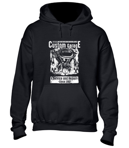 Custom motorcycle garage hoody - custom,