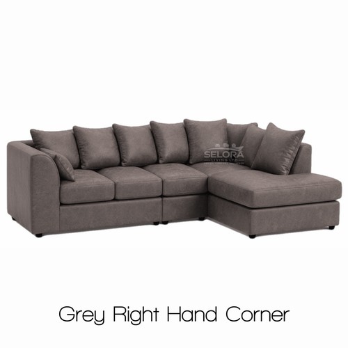 Black leather corner sofa - leather,