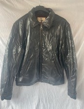 Miss Sixty Vintage Black Leather Jacket CoatSize XL Pockets Utility