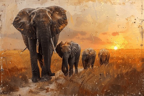 Elephant animal canvas picture - elephant,